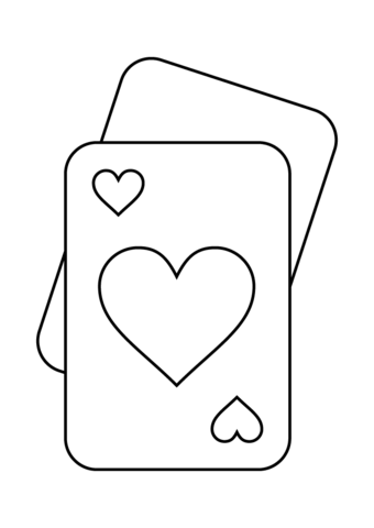 Valentine'S Day Playing Cards Coloring Page